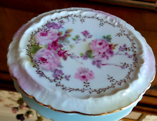 Antique ROYAL CROWN CHANTILLY ROSE PORCELAIN HANDPAINTED TEA POT TRIVET picture