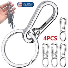 4PCS Metal Key Chain Car Ring Key Chain Heavy Duty Stainless Steel Key Chain USA picture