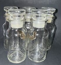 5 Vtg Apothecary / Spice Glass Jars W Glass Plastic Stoppers Made In Japan picture