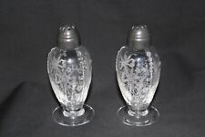 Vintage Heisey Glass Orchid Pattern Salt and Pepper Shakers picture