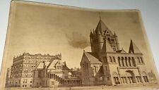 Rare Antique Victorian American Landscape Trinity Church Boston MA Cabinet Photo picture