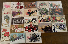 Lot of 21 Antique Large Letter First Names~Vintage Name Greetings~Postcards~h806 picture