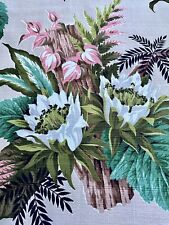 1940's Nocturnal Hawaii Night Blooming Jasmine Barkcloth Vintage Fabric PILLOWS picture