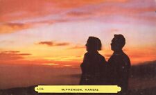 Couple Silhouetted in the Sunset McPherson Kansas Postcard picture