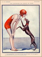 1920s La Vie Parisienne Greyhound Dog French Travel Ad Poster Print 5x7 picture
