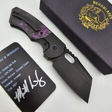 Berg Blades SLiM Folding Knife Titanium Handle Purple Haze Fat Carbon 20CV Blade picture