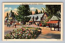 Lake Arrowhead CA-California, The Village, Colorful Flowers, Vintage Postcard picture