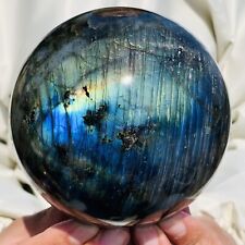 4.4LB Natural labradorite ball rainbow quartz crystal sphere gem reiki healing picture