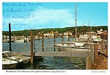 Brookhaven Town Marina Port Jefferson Harbor Long Island NY Chrome Postcard WOB picture