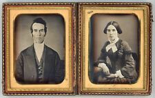 A VERY STUNNING COUPLE DAGUERREOTYPE PAIR IN DOUBLE CASE picture