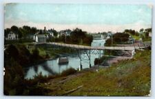 Postcard Bridge and River, Houlton, Maine 1907 J107 picture