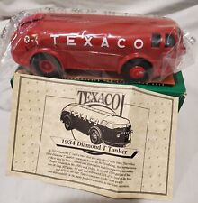 TEXACO 1994 / 1934 DIAMOND T TANKER DOODLE BUG COIN BANK BY ERTL NEW IN BOX picture