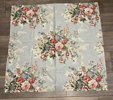 Small VTG All-cotton Tablecloth, Topper Floral In Shades Of Blue Pink 33 x 34 picture