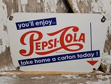 VINTAGE PEPSI COLA PORCELAIN SIGN SODA POP BEVERAGE DRINK STORE ADVERTISING 15