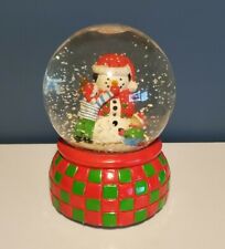 Living Quarters Christmas Village Snowman Musical Waterglobe Snow Globe with Box picture