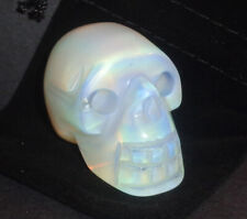 2 Inch Hand Carved Opal Crystal Skull with Black Velvet Drawstring Pouch picture