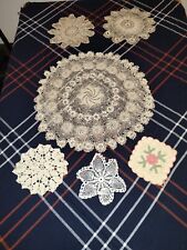 Vintage Handmade Crochet Doilies Lot Of 6 Small To Large Sizes picture