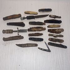 Dug European Relics Antique / VTG Pocket Knife Lot Of 20 - Metal detecting WWII picture