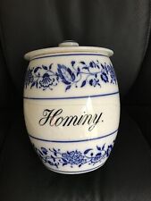 Hard to Find: Antique Blue Onion Hominy Spice Jar, AS IS - Ex K picture