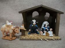 Nativity Set with Creche - Mary Moo Moo Cow Figurine picture
