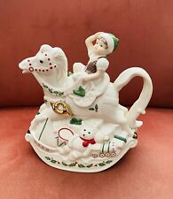 LENOX Christmas Santas Holiday Toy Shop Elf Rocking Horse Tea Pot / Teapot picture