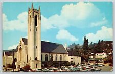 Hollywood CA~1st Methodist Church~English Gothic Style~Full Parking Lot 50s Cars picture