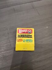 Wendys Matchbook 1979 Restaurant Matches Chili Frosty Vintage Unused Collectible picture