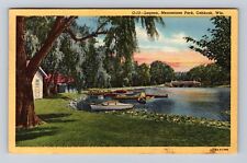 Oshkosh WI-Wisconsin, Lagoon, Menominee Park, Antique, Vintage c1946 Postcard picture