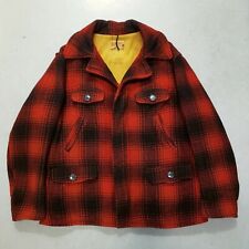 30s 40s NORTH COUNTRY 100% Wool Plaid Hunting Coat Jacket Tartan Workwear RARE picture