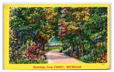 PERRY, MI Postcard-  GREETINGS FROM PERRY picture