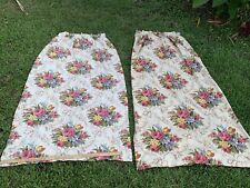 2 pc upholstery fabric bark cloth floral curtain 1940s picture