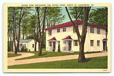 Vtg 1940s Harrisburg Pennsylvania PA Island Park Restaurant Cottage Postcard D23 picture