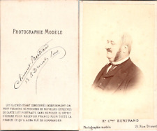 Clément Bertrand, Paris, Portrait Old Man in Profile, circa 1865 Vintage CDV al picture