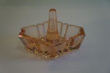Vintage Dressing Table  Pink Pressed Glass Ring Holder /Trinket Tray VGC picture