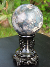 441g Natural Ocean Jasper Sphere Polished Quartz Crystal Ball w/STAND - 72mm picture