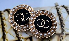 2 Vintage Chanel CC Stamped   Buttons 20 mm Set of 2 picture