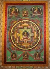 Wonderful Old Tibet Buddhist Thangka Tangka Mandala Sakyamuni Buddha Silk Framed picture