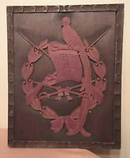 antique hand carved wood Folk Art Independence wall plaque art sculpture 1821  picture