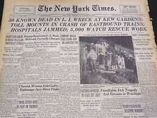 1950 NOVEMBER 23 NEW YORK TIMES - KEW GARDENS WRECK 50 DEAD - NT 4290 picture
