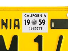 1959 California License Plate Registration Sticker, YOM, CA DMV picture