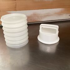 Tupperware #884 Hamburger Press & Keeper Set 6 Burger Keepers with Lid picture