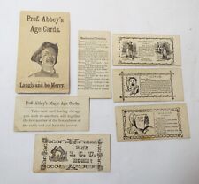 RARE Old Antique PROF. ABBEY'S AGE CARDS w/ Envelope MAGIC AGE CARDS Humor picture