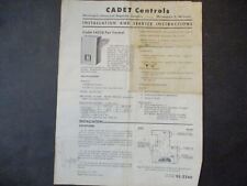 1957 Cadet Controls Installation and Service Instructions picture