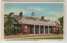 Postcard Linen Gate Lodge Entrance Greenfield Village Dearborn, MI picture