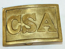 Antique Style Military Civil War Confederate CSA Belt Buckle Square SOLID Brass  picture