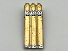 Vintage Gold Toned Metal Cigar Money Clip picture