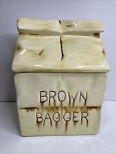 Vintage Brown Bagger Cookie Jar Doranne California USA Brown Bag Container W Lid picture
