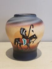 Vintage Hand Painted Navajo Pottery Signed by T. Benally Ceramic Vase 5.5