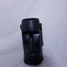 Vintage Easter Island Tiki Mug Head Moai Tumbler Black Cup picture