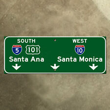 Santa Ana California Monica I-5 US 101 I-10 road highway guide sign 1959 27x10 picture